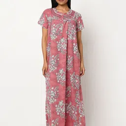 Juliet Printed Round Neck Maxi Nightdress-picture-17