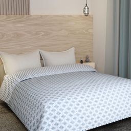 Florida Black & Off White Set of 4 AC Room 300 GSM Double Bed Dohar-28