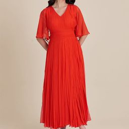 TORSHA Flared Sleeve Georgette Maxi Dress-image-10