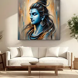 999Store Blue & Grey Canvas Religious Wall Paintings-image-99