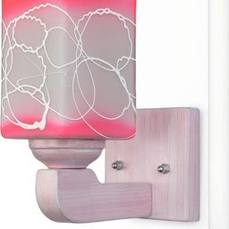 1ST TIME Pink & White Glass Traditional Square Shaped Wall Lamp-picture-20