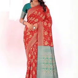 Moda Rapido Woven Design Zari Silk Cotton Kanjeevaram Saree-picture-20