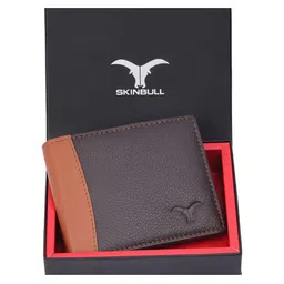 SKINBULL Men Colourblocked Leather Two Fold Wallet-49