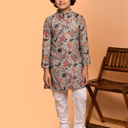 PRINTCULTR Boys Floral Printed Regular Kurta with Pyjamas-3