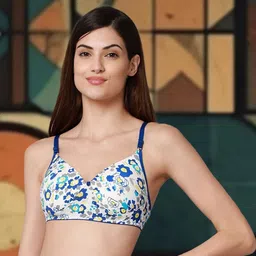 Samvar Blue Cotton Non-Wired Non Padded Minimizer Bra-picture-1