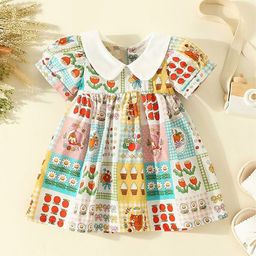 LULU & SKY Print Peter Pan Collar Puff Sleeve Fit & Flare Dress-image-36