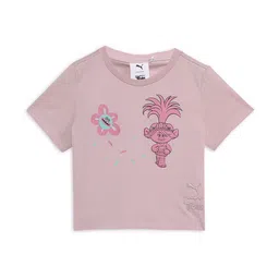 Puma x TROLLS Girls Graphic Printed Cotton Short Sleeve T-Shirt-image-20