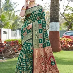 Lookmark Woven Design Zari Banarasi Saree With Blouse Piece-49