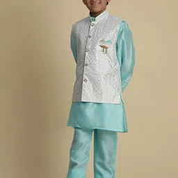 Pro-Ethic STYLE DEVELOPER Boys Regular Pure Silk Kurta with Pyjamas image 1