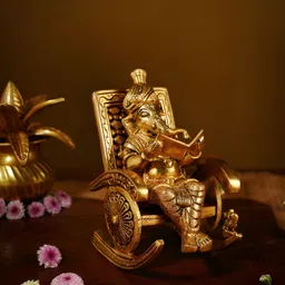 JAYPORE Gold-Toned Lord Ganesha Religious Idol Showpiece-image-10
