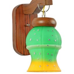 Somil Premium Designer Glass Wall / Night Lamp Elegant & Stylish Dcor Accent for Modern Interiors, color- Green, Yellow, Size:- 16.5 X 24.5 X 27 CM-image-75