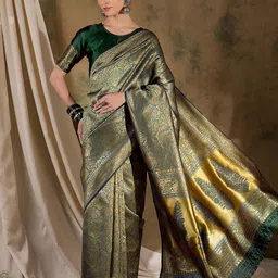 SHADOW & SAINING Ethnic Motifs Woven Design Zari Banarasi Saree-picture-2