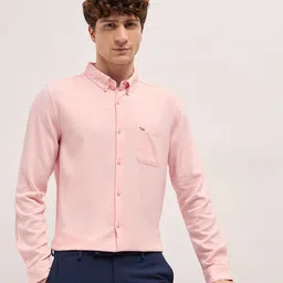 THE BEAR HOUSE Men Button-Down Collar Solid Casual Shirt-image-43
