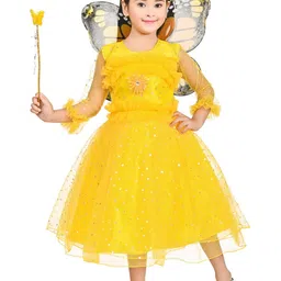 Zenat Yellow Polyester Dresses-39