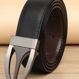 WINSOME DEAL Men Push Pin Closure Textured Formal Belt-image-81