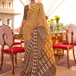 Anouk Silk Blend Ikat Saree-picture-25