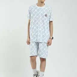 Monte Carlo Boys Printed Round Neck T-Shirt & Bermuda Shorts Clothing Set-image-79