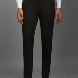 Louis Philippe Men Checked Slim Fit Trousers-picture-22