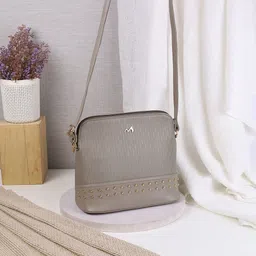 Metro Women Textured Embellished Sling Bag With Detachable Sling Strap-31