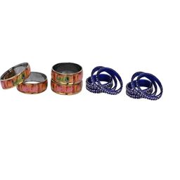 SOMIL Set Of 12 Multi Alloy Artificial Stones & Beads Bangles-picture-45