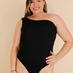 SHOP THE EDIT One Shoulder Waist Tummy Control Bodysuit-image-52