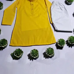 Qtsy Boys Solid Cotton Kurta with Pyjama image 4