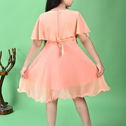 BARKAT DESIGNING PLANET Flutter Sleeve Chiffon Fit & Flare Dress image 3