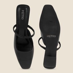 Metro Textured Kitten Mules with Buckles image 2