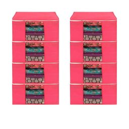 AMAK INC Pink Fabric Multi-Utility Wardrobe Organisers-picture-23