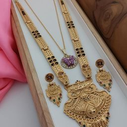 niva fashion Gold-Plated Brass Necklace & Earrings-image-49