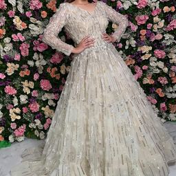 KIASA By Ronak & Shruti Women Crystal & Sequin Detail Net Maxi Dress-image-32