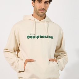 Styli Men Compassion Slogan Printed Hooded Sweatshirt-image-43
