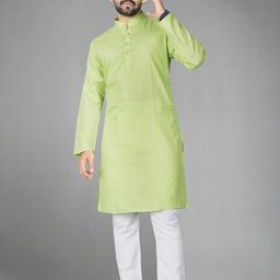 DVILLA Men Cotton Solid Straight Kurta-image-63