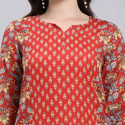 Anouk Rustic Floral Printed Notch Neck Kurta With Trousers & Dupatta image 2