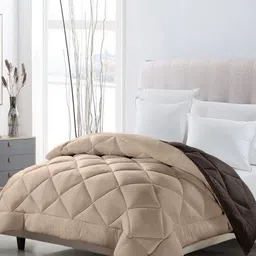 CHICERY Beige & Brown Geometric AC Room Double Bed Comforter-image-80