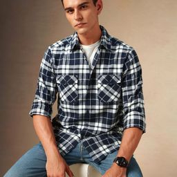 Dennis Lingo Men Tartan Checks Opaque Checked Casual Shirt-image-67