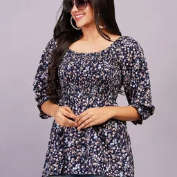 HIGHLIGHT FASHION EXPORT Animal Bell Sleeve Top-image-91
