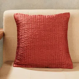 Fabindia Nazm Red Embroidered Square Cushion Cover-picture-34