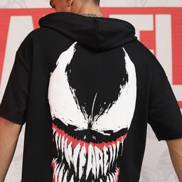 HIGHLANDER Bat Man & Joker Men Purple Oversized Drop Shoulder Hoodie Sweatshirt-image-22