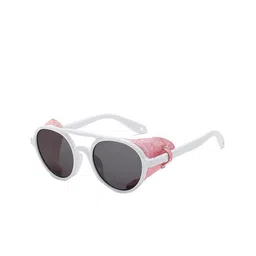 AUGEN Unisex Black Lens & White Round Sunglasses with-image-50