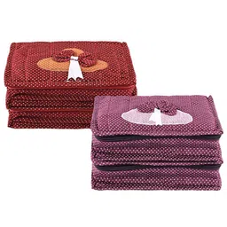 Kuber Industries Maroon & Purple 4 Pieces Printed Wardrobe Jewellery Organisers-38