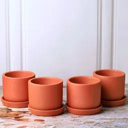 The handicraftian Set of 2 Red Clay Planter image 2