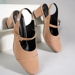 MOZAFIA Women Round Toe Block Heel Mules-picture-12