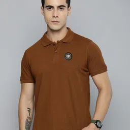 R.Code by The Roadster Lifestyle Co. Men Regular Fit Solid Polo Collar Cotton T-shirt-image-68