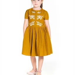 Cherry Crumble Girls Embroidered PureCotton Fit & Flare Dress-57