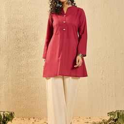 InWeave Women Regular Pure Cotton Kurti with Palazzos-44