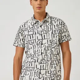 Styli Men Abstract Self Design Relaxed Fit Casual Shirt-image-48