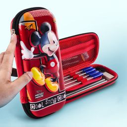 Kuber Industries Red & Blue Mickey Printed Waterproof 3D Pencil Box For Kids & Adults-20