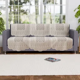 Myntra Elegant Homes Cream Printed 3 Seater Cotton Sofa Cover-image-47