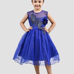 BAESD Embellished Net Fit & Flare Midi Dress-image-63